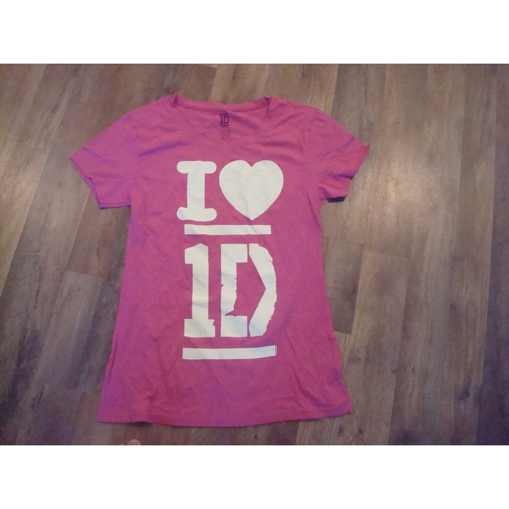 ONE DIRECTION 1D PINK I LOVE JUNIORS 18X27 00S Y2K  SZ- XXL SHIRT  VINTAGE T5